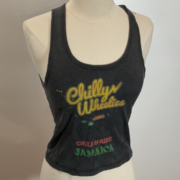The Laundry Room Chilly Wheelies Rib Tank in Black Snow, Size: S - Picture 6 of 8